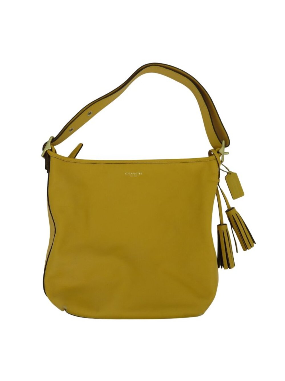 Coach D1293 19889 Legacy Leather Duffle Yellow Leather Slouchy Shoulder Bag